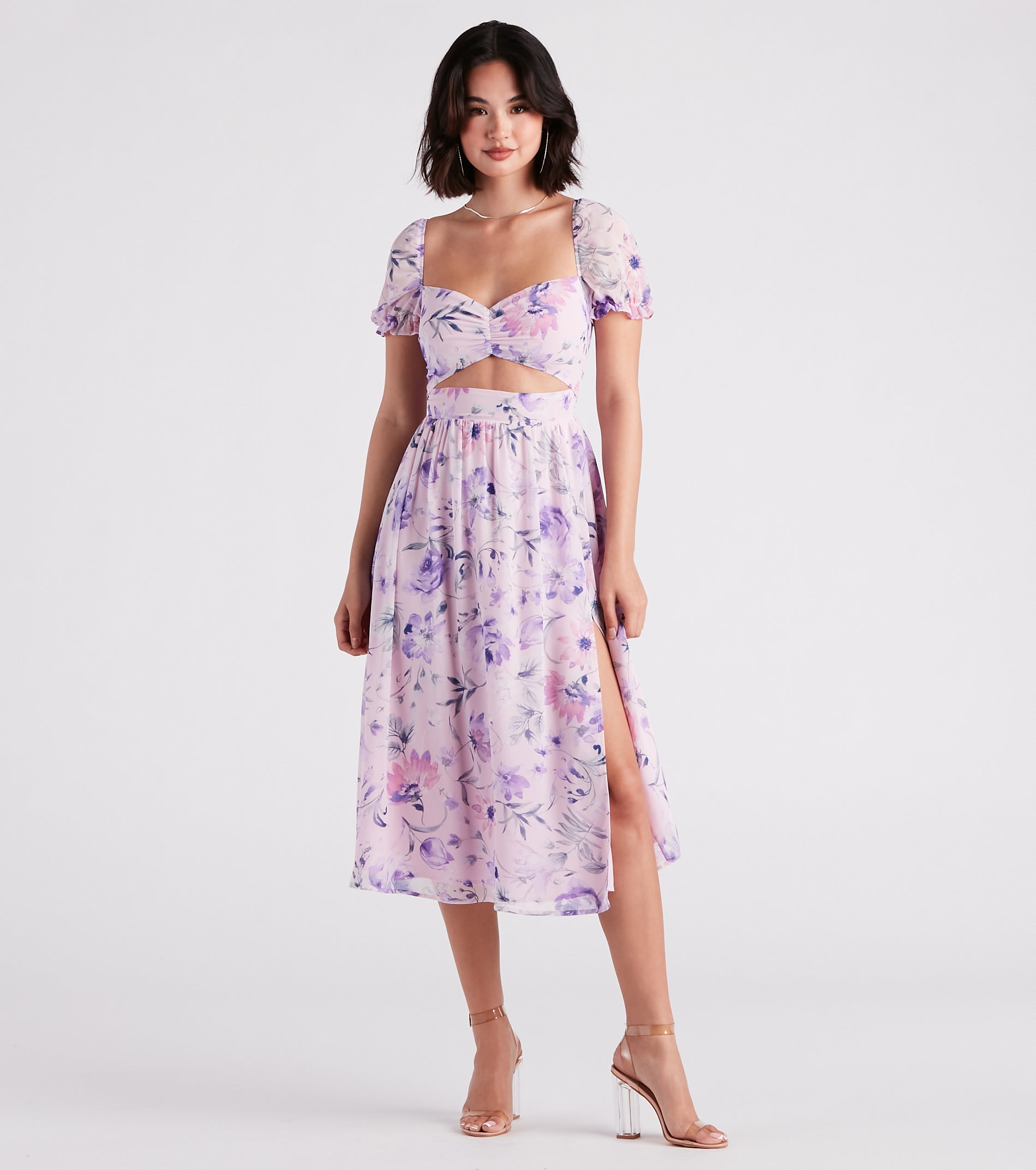 Life's A Breeze Floral Cutout Midi Dress