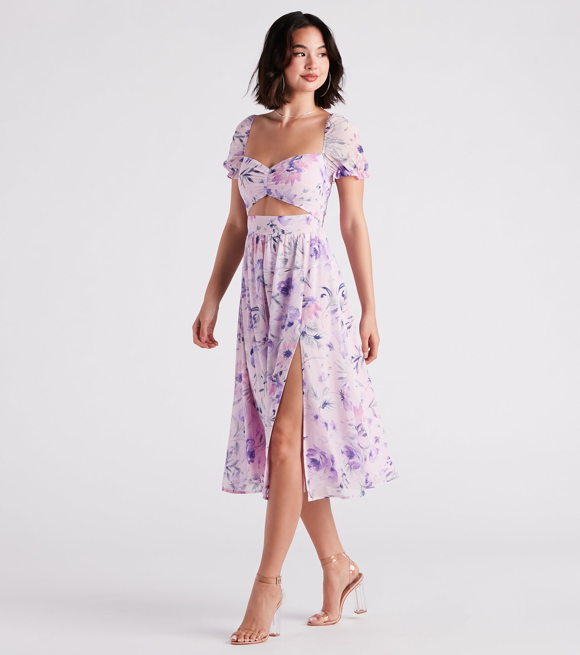 Life's A Breeze Floral Cutout Midi Dress