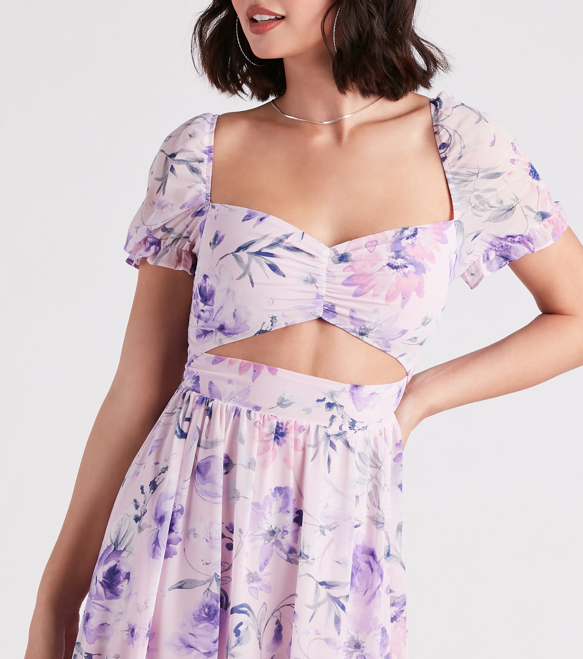 Life's A Breeze Floral Cutout Midi Dress