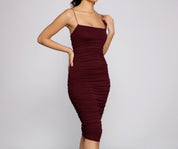 Heart Of Glam Ruched Midi Dress