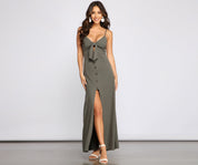 Effortless Style Tie-Front Maxi Dress