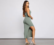 Casual Vibes Ribbed Knit Maxi Dress