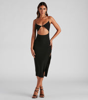 Nothing But Sultry V-Neck Midi Dress