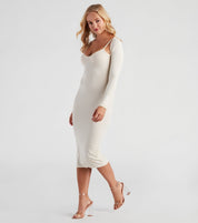 Effortless Everyday Ribbed Knit Midi Dress