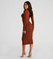 Effortless Everyday Ribbed Knit Midi Dress