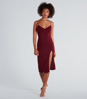 Catch Up Crepe Slip Midi Dress