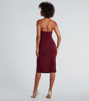 Catch Up Crepe Slip Midi Dress