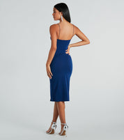 Catch Up Crepe Slip Midi Dress