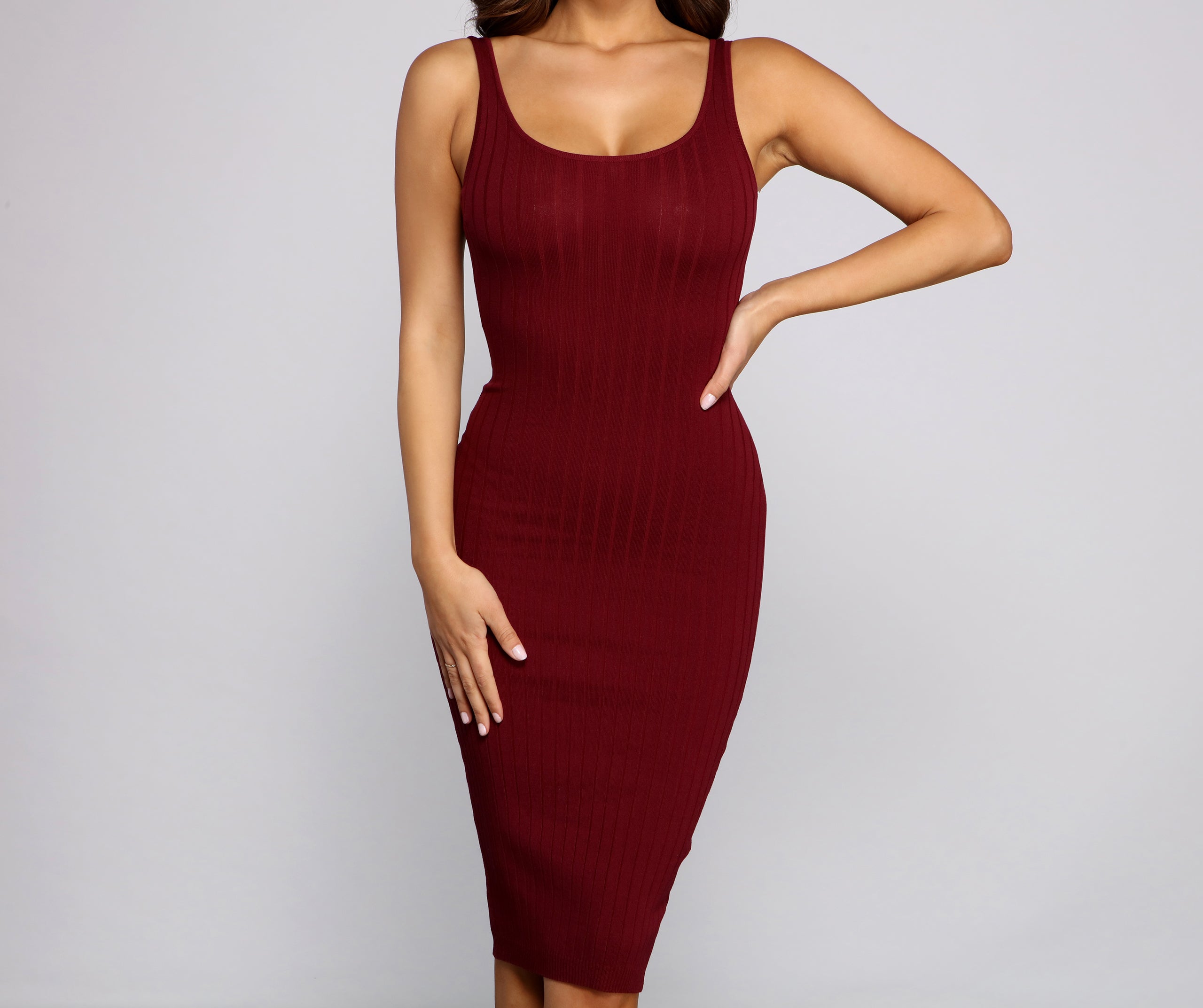 Allure Them All Scoop Neck Tank Midi Dress