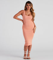 Taking the Plunge Scoop Neck Midi Dress