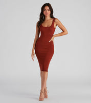 Taking the Plunge Scoop Neck Midi Dress