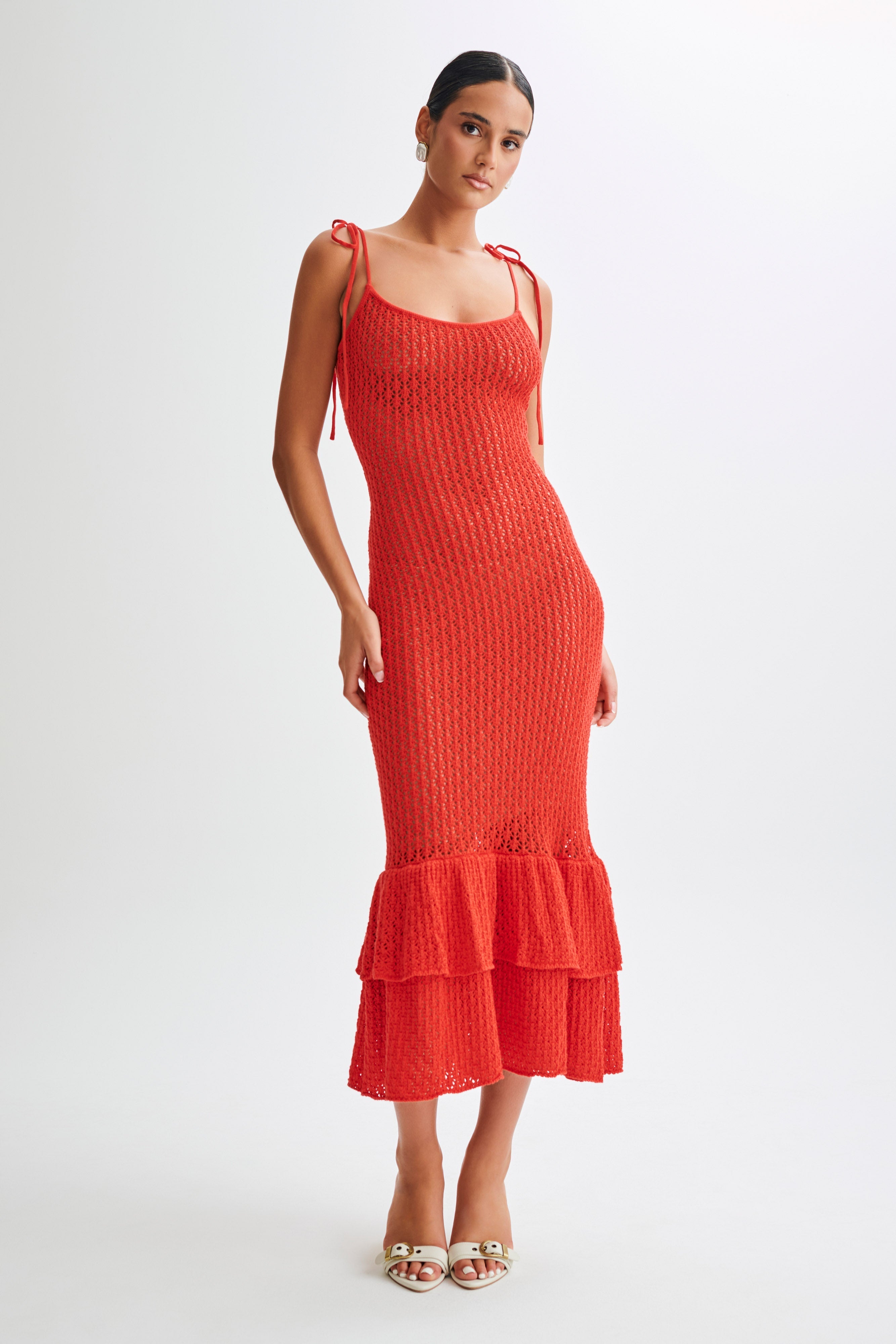 Emily Knit Midi Dress - Pomegranate
