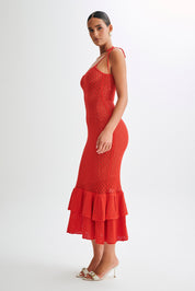 Emily Knit Midi Dress - Pomegranate