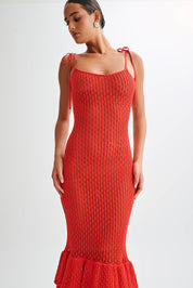 Emily Knit Midi Dress - Pomegranate